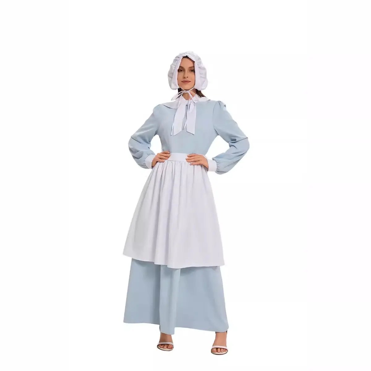 Halloween COS Blue Dress Skirt Manor Small Fresh Countryside Farm Ranch by eprolo