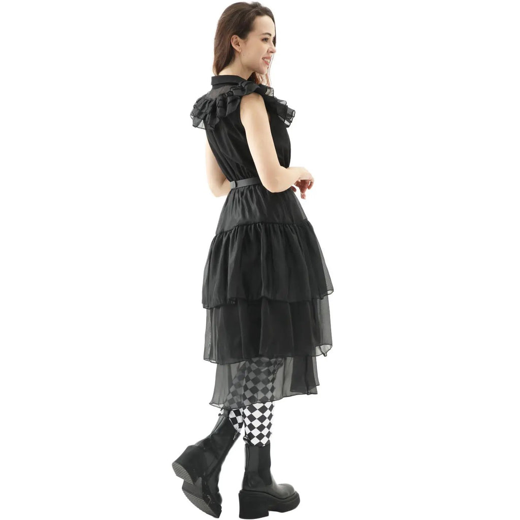 Wednesday Adams Family COS Dress Wednesday Dress Halloween Punk Dress by eprolo
