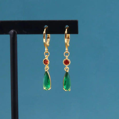 Anime emerald Hal Hall same style zircon copper earrings cos peripherals no need for ear piercing by eprolo
