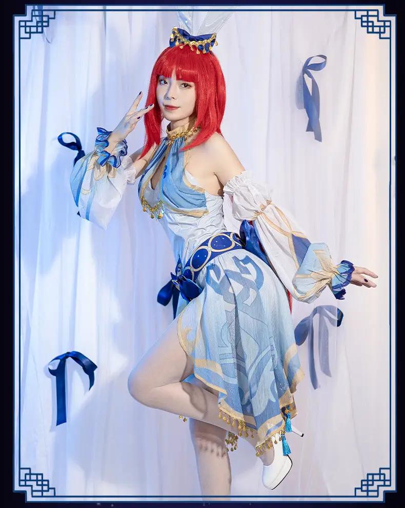 Genshin Impact Nilu Cos Costume Lotus Light Dance Feast Cosplay Costume Female Western Region Dancer Complete Set by eprolo