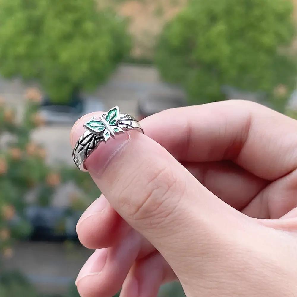 Jojo Bizarre Adventure Stone Sea and Sky Strip Xu Lun Butterfly Ring COS Ring Jewelry by eprolo
