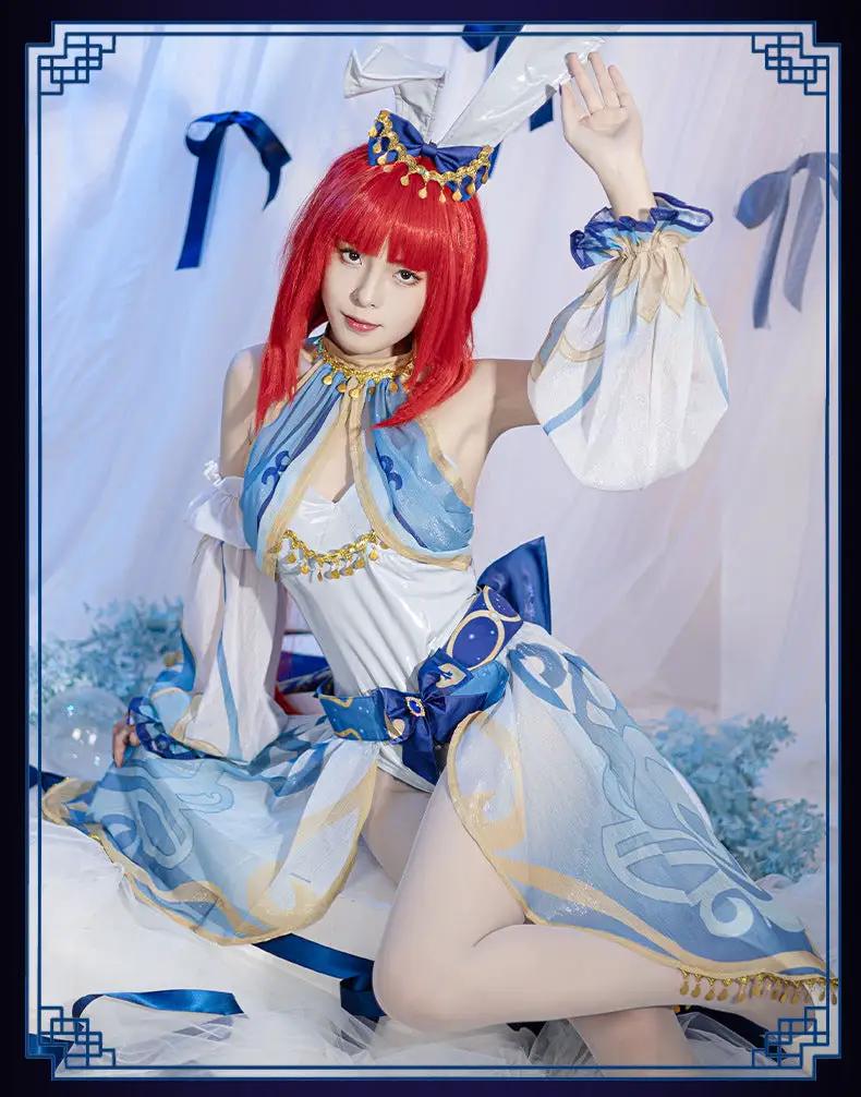Genshin Impact Nilu Cos Costume Lotus Light Dance Feast Cosplay Costume Female Western Region Dancer Complete Set by eprolo