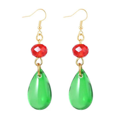 Anime emerald Hal Hall same style zircon copper earrings cos peripherals no need for ear piercing by eprolo