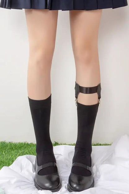 Agent series dark girl slip exquisite double clip leg ring anime cos in the pile socks jk socks women by eprolo