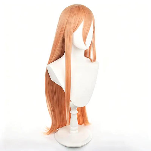 Chainsaw Man/Chainsaw Man Pawa Dali Milk Orange Long Hair COS Anime Wig Headpiece by eprolo