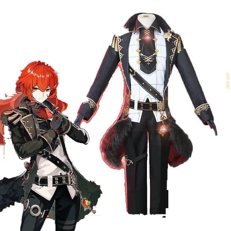 Genshin Impact cos costume Duluk cos game full suit cosplay costume men's clothes wigs shoes sword weapons by eprolo