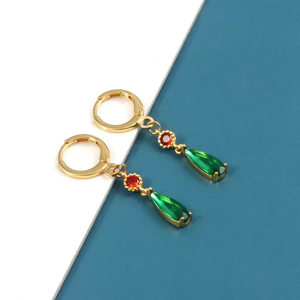 Anime emerald Hal Hall same style zircon copper earrings cos peripherals no need for ear piercing by eprolo