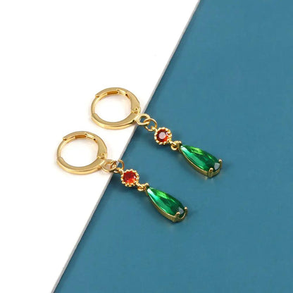 Anime emerald Hal Hall same style zircon copper earrings cos peripherals no need for ear piercing by eprolo