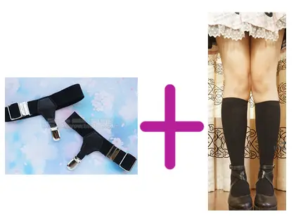 Agent series dark girl slip exquisite double clip leg ring anime cos in the pile socks jk socks women by eprolo