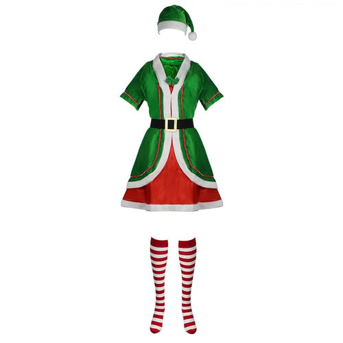 Christmas COS Green Elf Costume, Green Christmas Outfit, Seductive Uniform for Nightclub Stage Performance Wear by eprolo