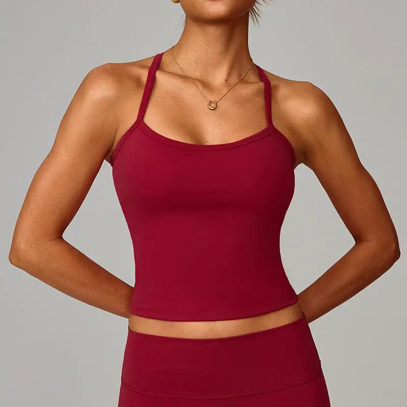 Beautiful back yoga vest quick drying fitness top by eprolo