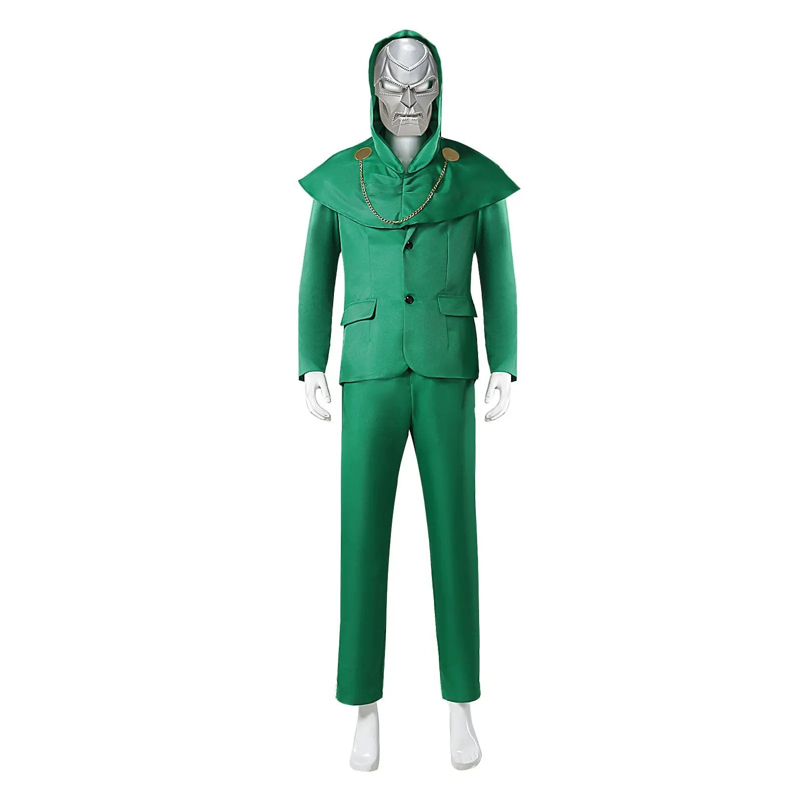 Avengers 5 Cos Doctor Doom Green Hooded Cape Cosplay Marvel Movie Halloween Costume by eprolo