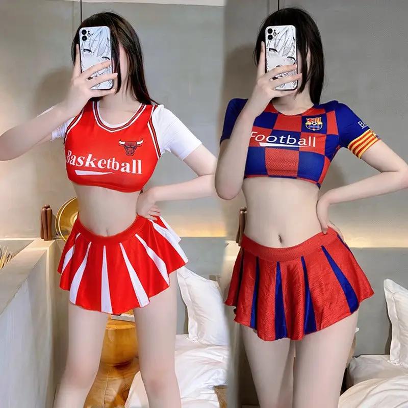 Funny Lingerie Sexy Dynamic Football Baby Student Pure Desire Uniform Temptation Split Suit Cos Cheerleading Team Uniform by eprolo