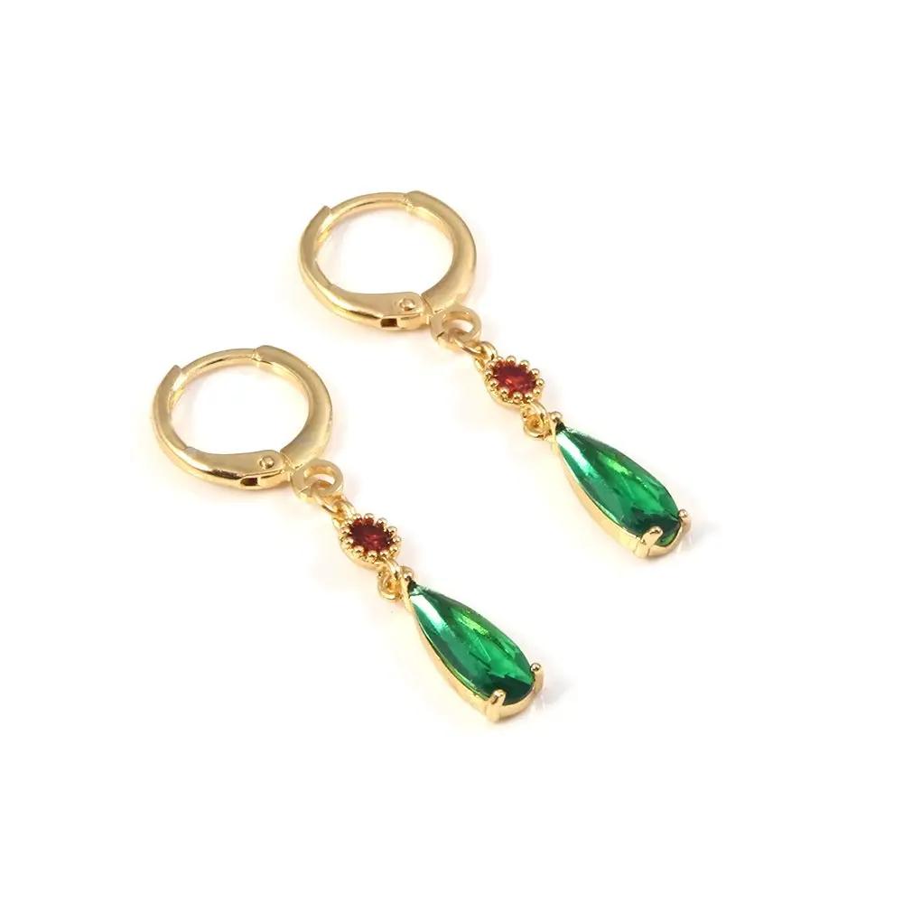 Anime emerald Hal Hall same style zircon copper earrings cos peripherals no need for ear piercing by eprolo