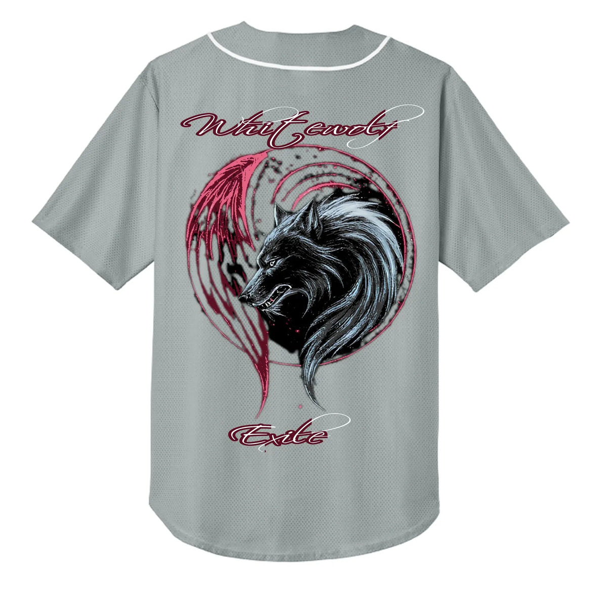 Gray A4 N4184 baseball top, short-sleeve; 5.9oz moisture-wicking polyester-spandex with pink-ring horse graphic.