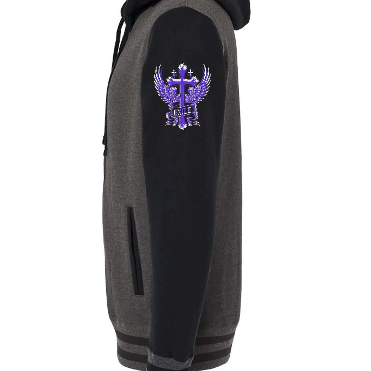 Charcoal Heather/ Black - IND45UVZ - SLEEVE_LEFT